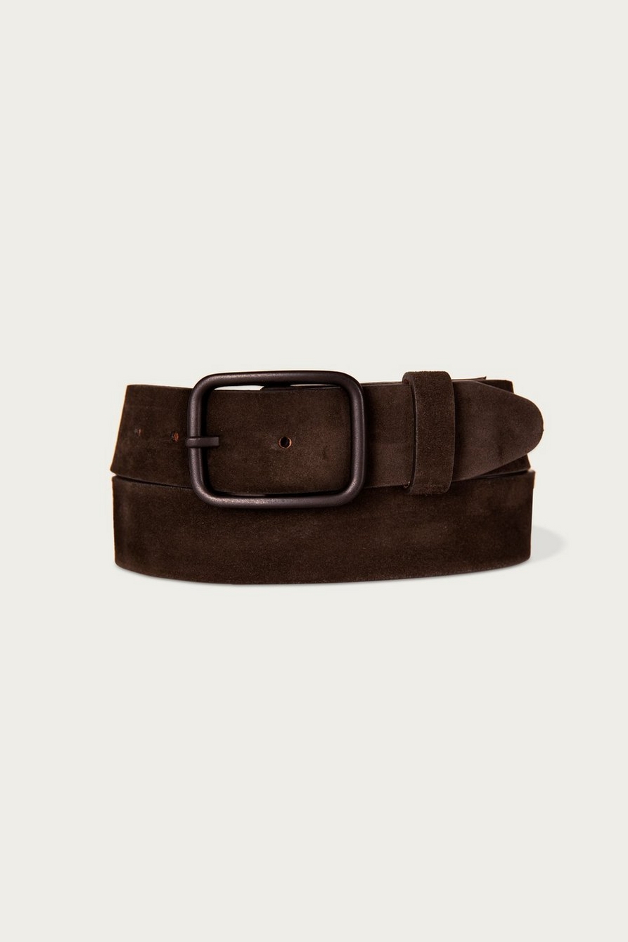 distressed suede leather belt